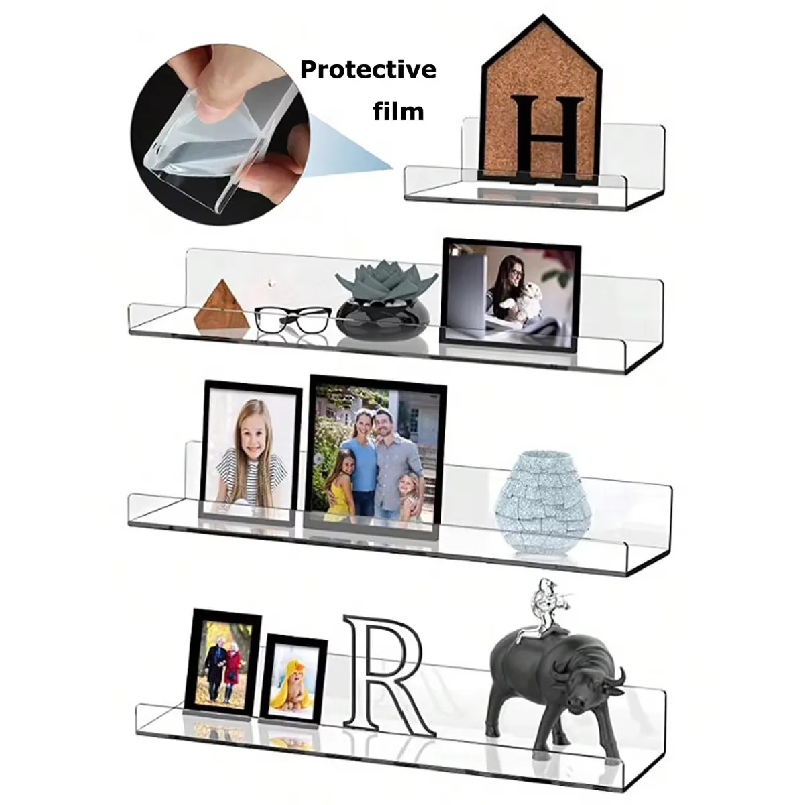 Clear Acrylic Book Stand Holder - 2pc Rak Penyimpanan Akrilik Transparan Dinding