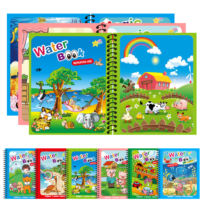 Reusable Water Magic Coloring Book - Mainan Montessori dapat digunakan kembali buku