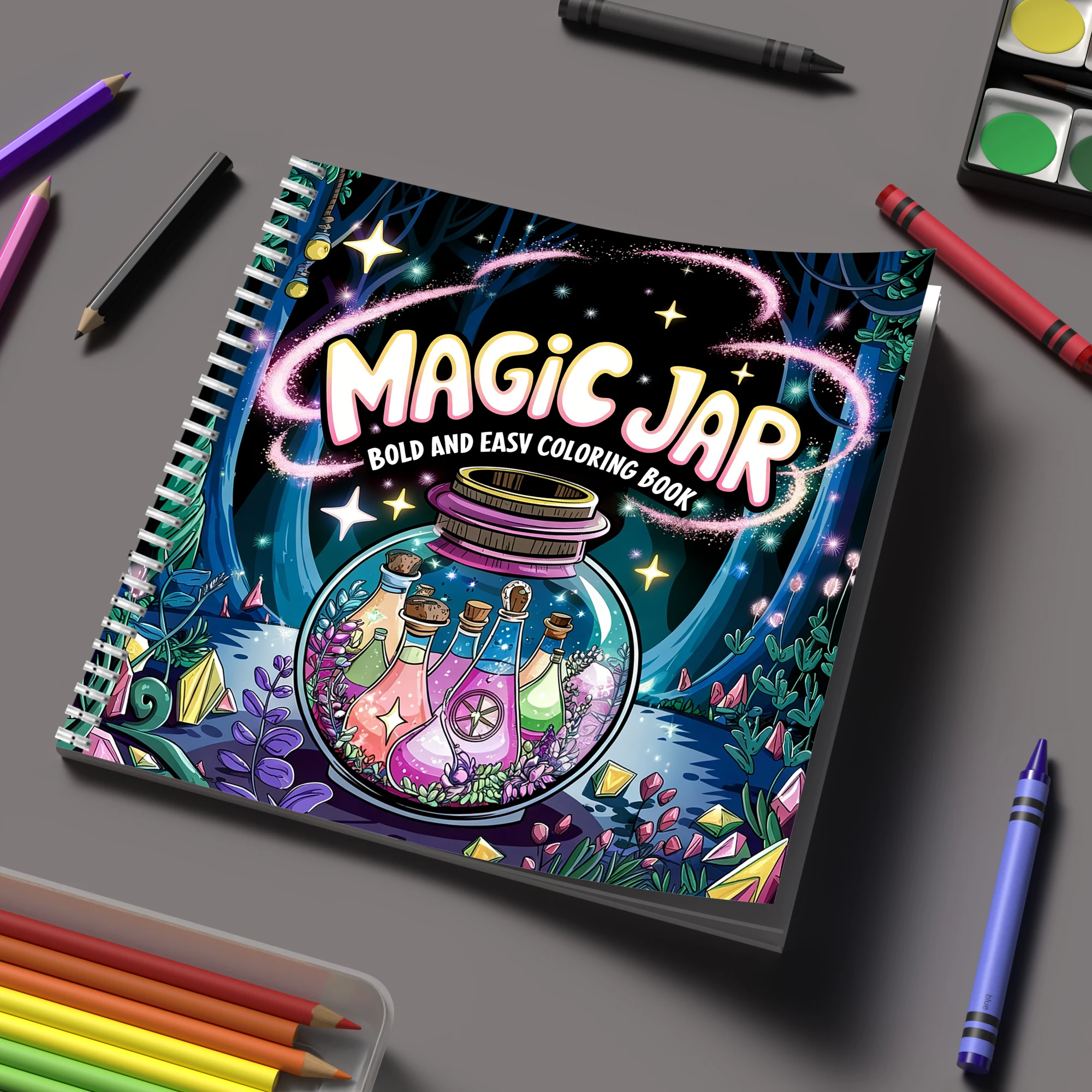 Adult Coloring Book Stress Relief - Buku Mewarnai Magic Jar untuk Buku