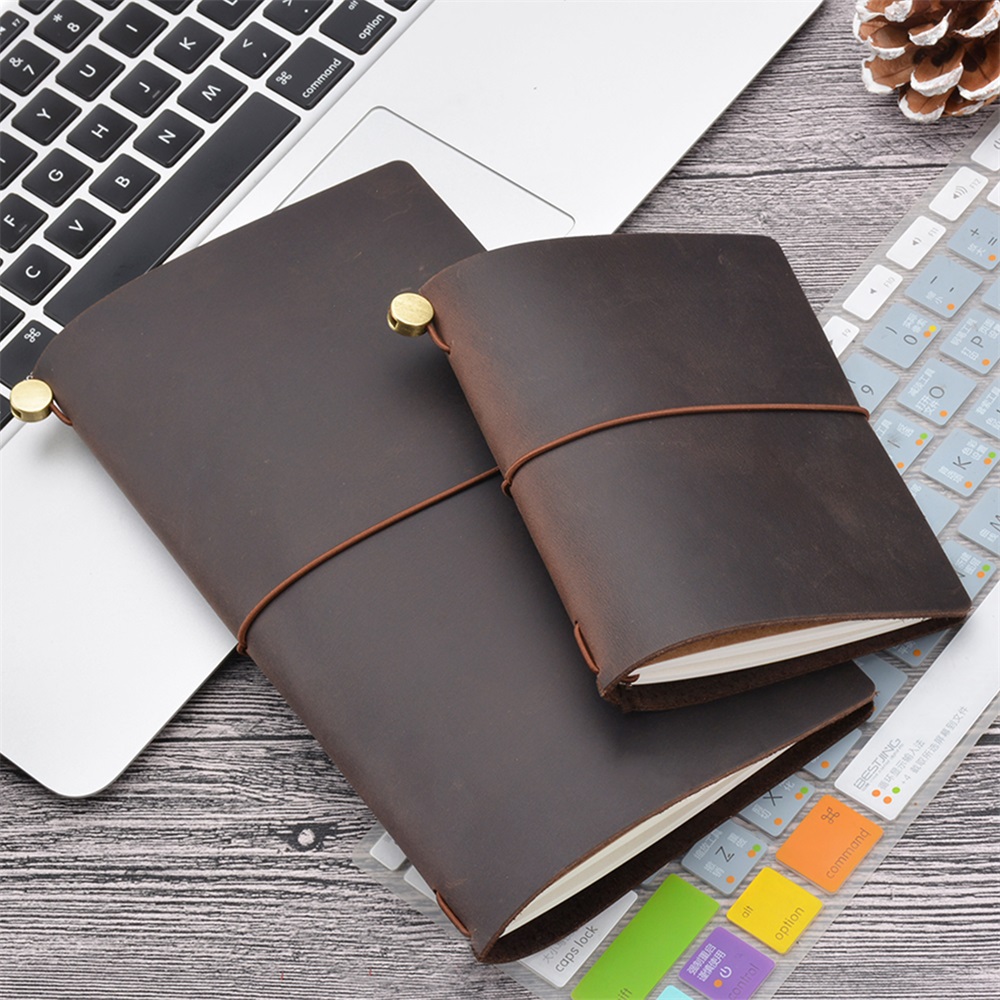 Vintage Leather Journal Notebook - Buku Catatan Wisatawan Kulit Asli Jurnal