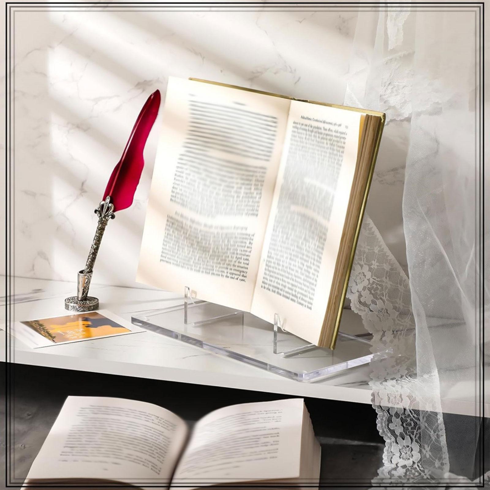 Clear Acrylic Book Stand Holder - Stand Display Akrilik Bening, Penyangga Buku,