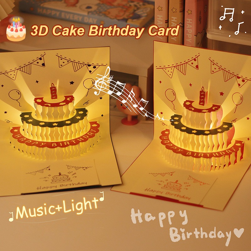 Blank Sheet Music Notebook - Lampu musik 3D kartu ulang tahun