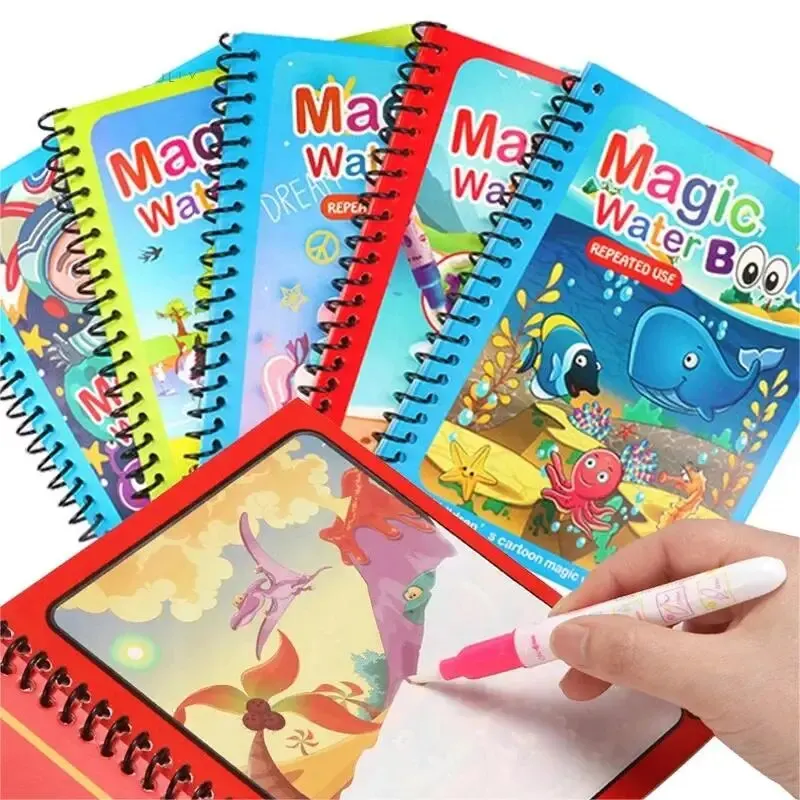 Reusable Water Magic Coloring Book - 1 Buku + 1 Pena Buku