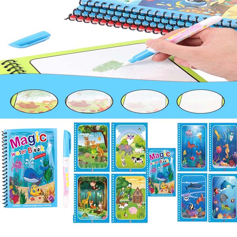 Diskon Besar Buku Mewarnai Gam - Reusable Water Magic Coloring Book ulasan dan harga