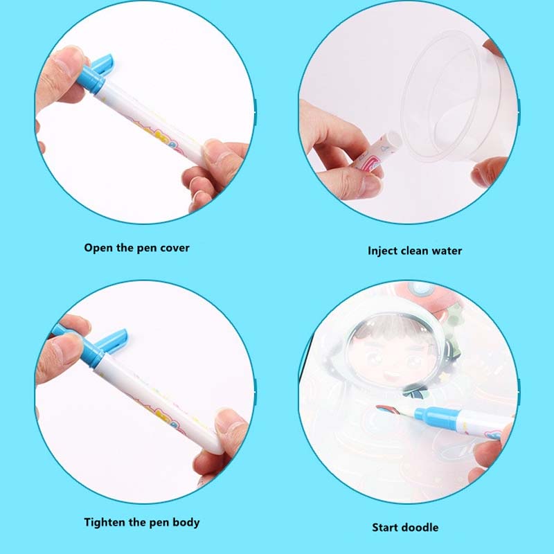 Diskon Besar Buku Mewarnai Gam - Reusable Water Magic Coloring Book ulasan dan harga