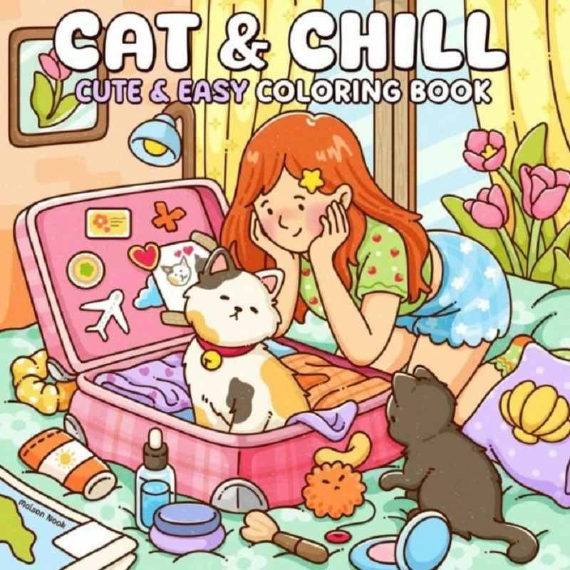 Buku Mewarnai Lucu Kucing & Ga - Adult Coloring Book Stress Relief ulasan dan harga