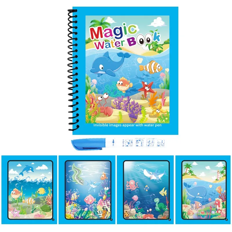 1 buah buku air ajaib dapat di - Reusable Water Magic Coloring Book ulasan dan harga