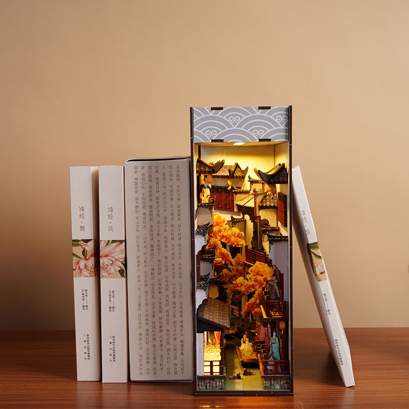 Kit Rak Buku Miniatur DIY, Kit - Diy Wooden Book Nook Kit Shelf Insert ulasan dan harga