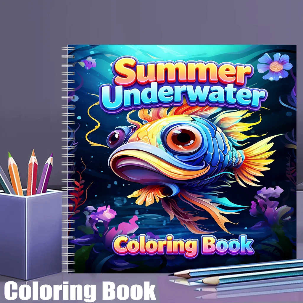 Buku Mewarnai Bawah Air Musim  - Adult Coloring Book Stress Relief ulasan dan harga