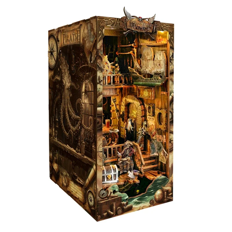 Miniatur DIY Kayu Kit Model Si - Diy Wooden Book Nook Kit Shelf Insert ulasan dan harga