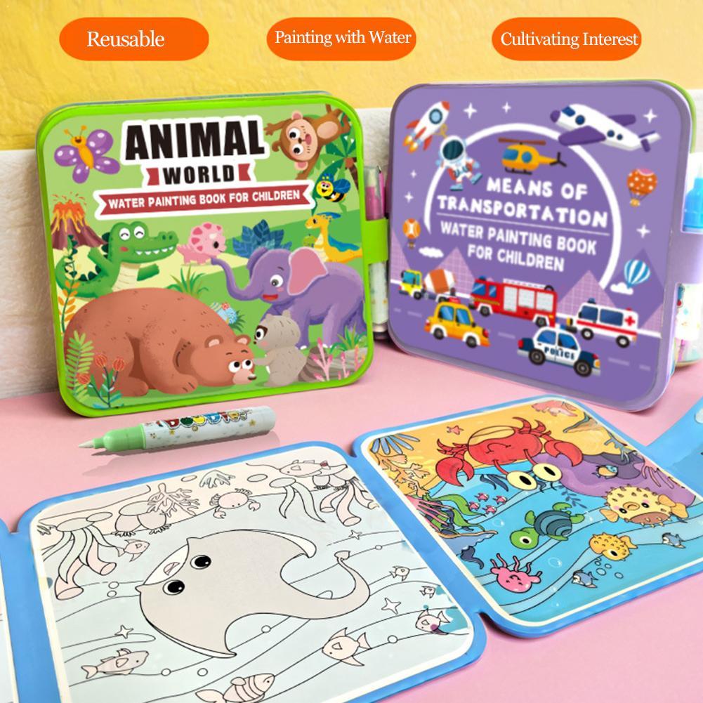 Buku Lukisan Air Lipat untuk A - Reusable Water Magic Coloring Book ulasan dan harga