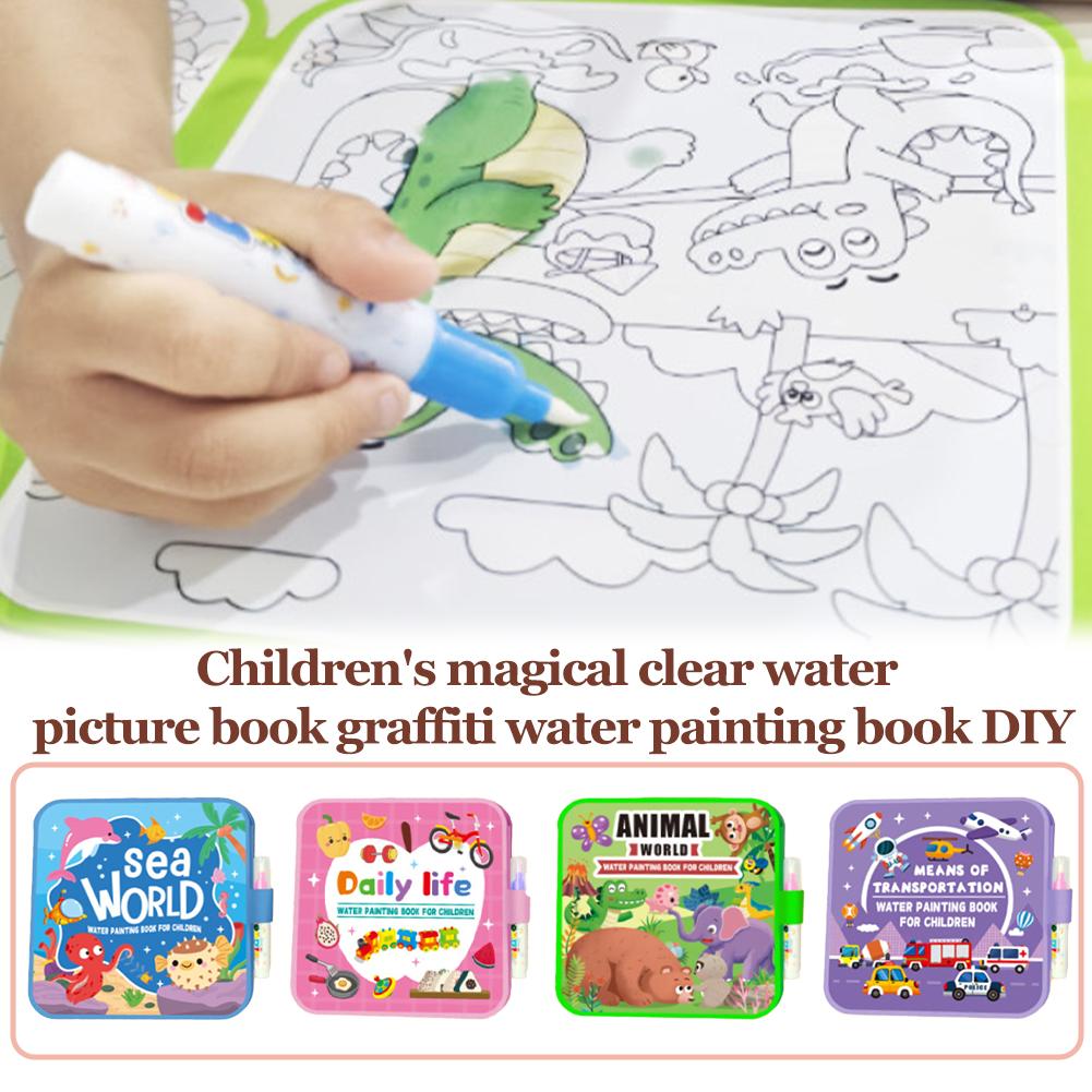 Buku Lukisan Air Lipat untuk A - Reusable Water Magic Coloring Book ulasan dan harga