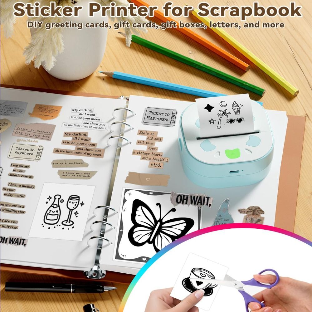 Printer Stiker Mini Pencetakan - Mini Pocket Thermal Printer Paper Roll ulasan dan harga