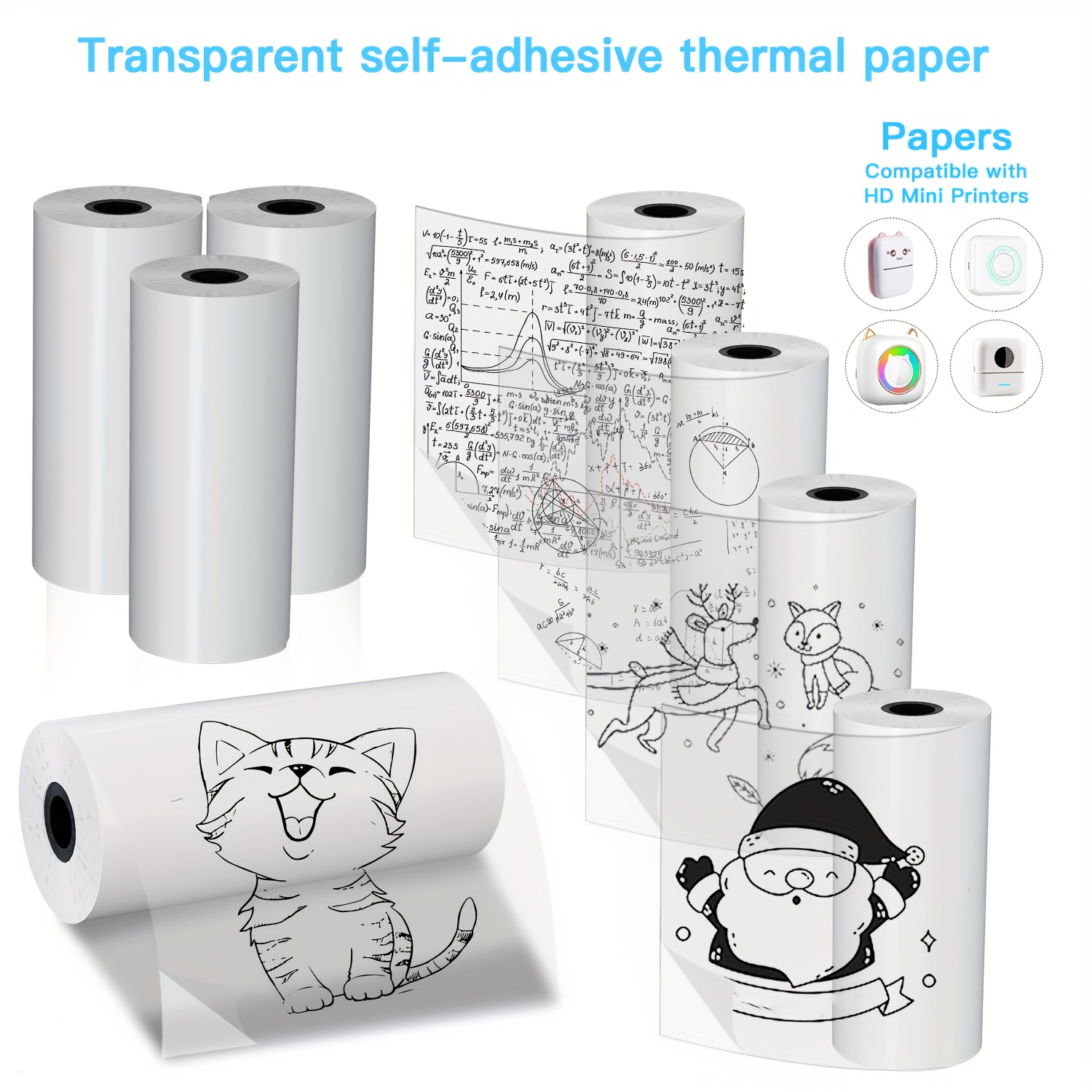 2/4/8 Gulungan Kertas Termal B - Mini Pocket Thermal Printer Paper Roll ulasan dan harga